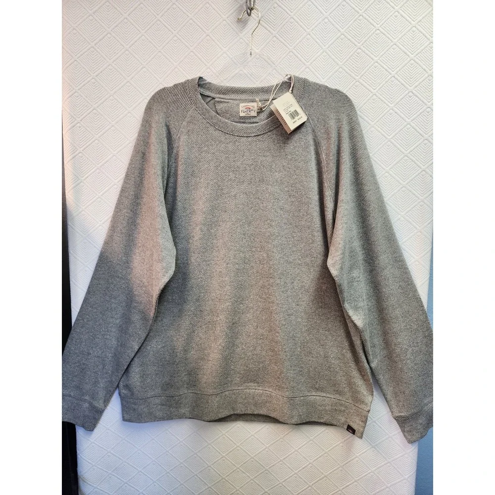 Faherty Legend Sweater Crew Mens 2XL Gray Twill Pullover Long Sleeve NEW $128